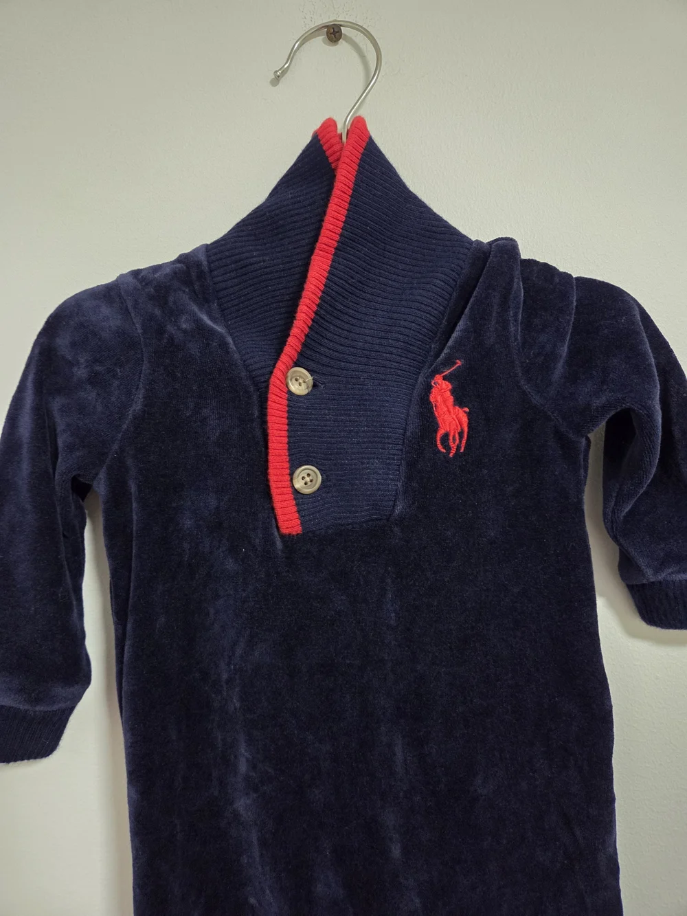 Ralph Lauren Kid’s Navy Corduroy Bodysuit